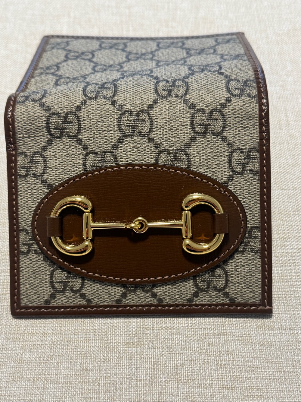 Gucci Horsebit 1955  Card Case wallet with Brown Leather & Gold Horsebit - Picture 4 of 14